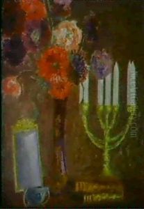 Stilleben Mit Spiegel by Emil Von Gerliczy
