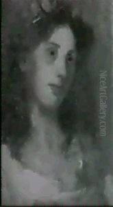 Bildnis Einer Frau Mit Blume Im Haar by Emil Von Gerliczy