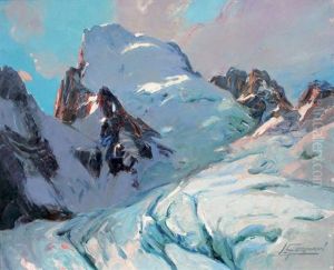 Ecrins (face Nord) Et Glacier Blanc by Louis Germain