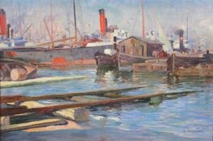 Port D'afrique Du Nord by Alphonse Leon Germain-Thill