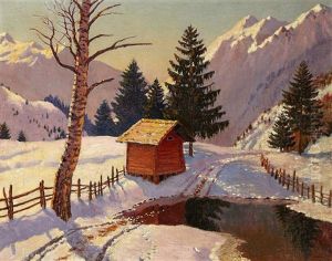 Refuge De Montagne En Hiver