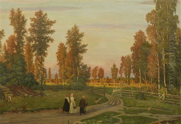 Peasants Returning Home At Sunset - view 1