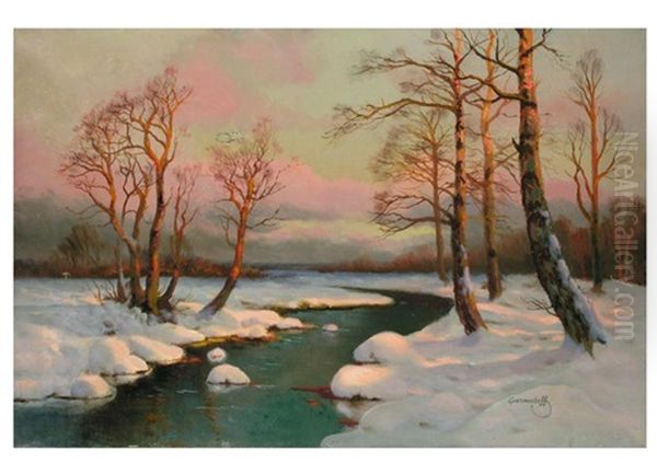 Winterliche Flusslandschaft - view 1