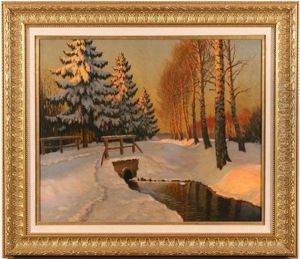 Winter Twilight by Mikhail Markianovich Germanshev