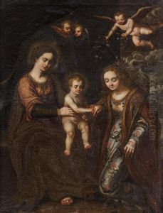 Matrimonio Mistico Di Santa Caterina by Giovanni Bernardino Azzolino, Called Mazzolini