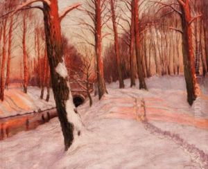 Snow Scene by Mikhail Markianovich Germanshev