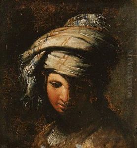 A Young Woman Wearing A Turban by Giovanni Bernardino Azzolino, Called Mazzolini