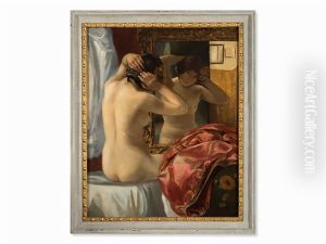 Female Nude Before A Mirror by Raimund Germela