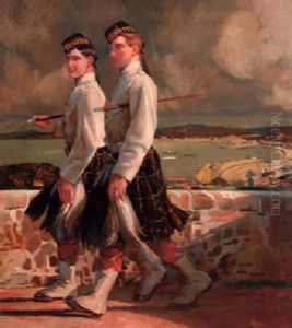 Guard Walking Along A Coast by Raimund Germela
