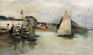 Sortie Du Port De Honfleur by Paul Elie Gernez