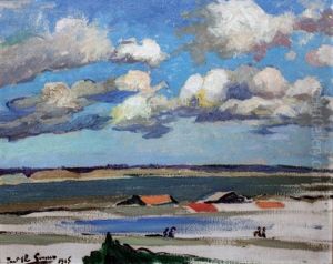 Plage De Honfleur, En Fond Le Havre