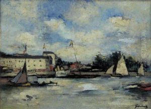 Honfleur, L'entree Du Port by Paul Elie Gernez