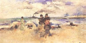 Elegantes Sur La Plage by Paul Elie Gernez