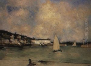 Honfleur, Le Cheval Blanc, Barque Blanche by Paul Elie Gernez