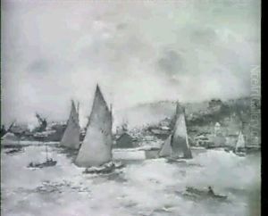 Voiliers Dans La Rade De Honfleur, Vers 1943-44 by Paul Elie Gernez