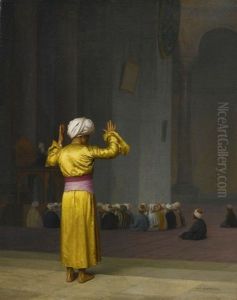 Vaches Pres D'un Mare Et D'un Chaumiere by Jean-Leon Gerome