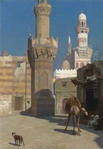 Une Journee Chaude Au Caire (devant La Mosquee) by Jean-Leon Gerome