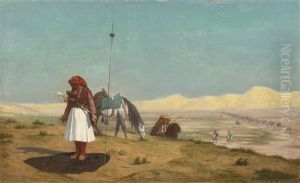 La Priere Dans Le Desert (with Studio) by Jean-Leon Gerome