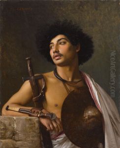 A Bischari Warrior by Jean-Leon Gerome
