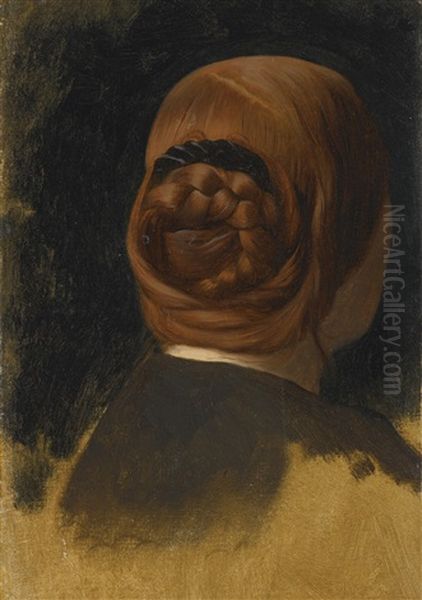 Woman With Red Coiled Braid (tete De Femme Vue De Dos) - view 1