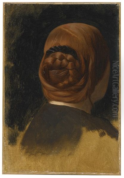 Woman With Red Coiled Braid (tete De Femme Vue De Dos) - view 1