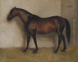 Dollar, A Bay Hunter In A Loose Box by Jean-Leon Gerome
