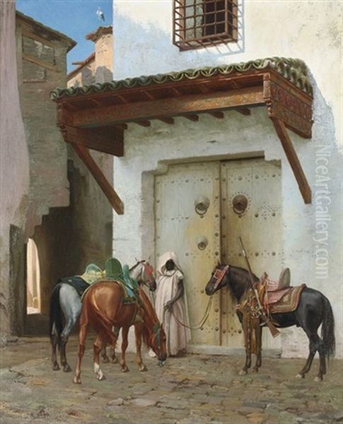 Chevaux Tenus Par Un Esclave, La Halte - view 1