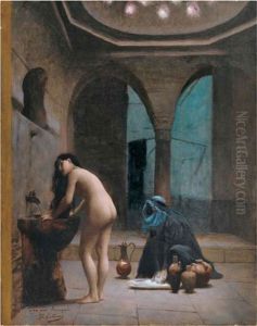 Un Bain Maure, Femme Turque Au Bain (study) by Jean-Leon Gerome