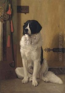 Etude De Chien De Terra-nuova - L'attente by Jean-Leon Gerome