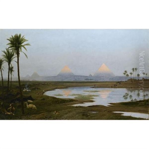 The Pyramids At Daybreak - view 1