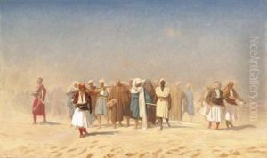 Recrues Egyptiennes Traversant Le Desert by Jean-Leon Gerome