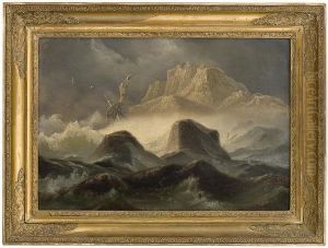 Storm By The Norwegian Coast by Knud (Andreassen) Baade