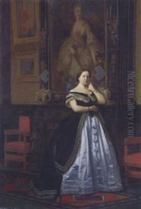 Portrait De Madame La Baronne Nathaniel De Rotschild (?) by Jean-Leon Gerome
