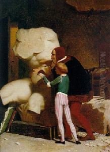 Michelangelo Showing A Pupil The Belvedere Torso by Jean-Leon Gerome