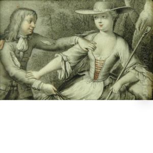 Portrait Of A Lady In Profile by Johan Michael Baader