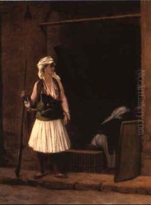 Arnaut In A Bazaar by Jean-Leon Gerome