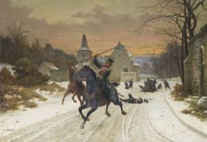 L'embuscade Des Francais Contre Des Hussards Allemands by Louis-Marie Baader