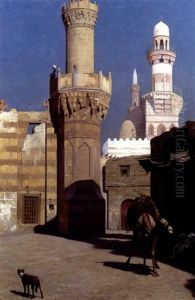 Une Journee Chaud Au Caire (devant La Mosquee) by Jean-Leon Gerome