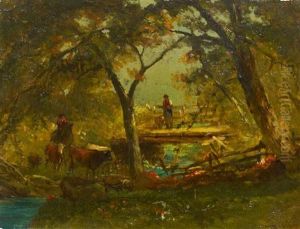 Landscape With Cattle Crossing by Samuel Lancaster Gerry