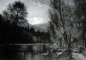 Landscape With Figures By A Stream by Samuel Lancaster Gerry