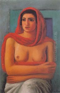 The Red Shawl by Mark Gertler