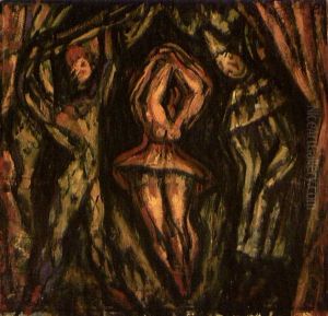 Harlequin Columbine And Dancer by Mark Gertler