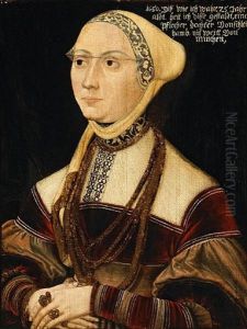 A Portrait Of A Lady Wearing A Brown Velvet Dress by Peter Gertner
