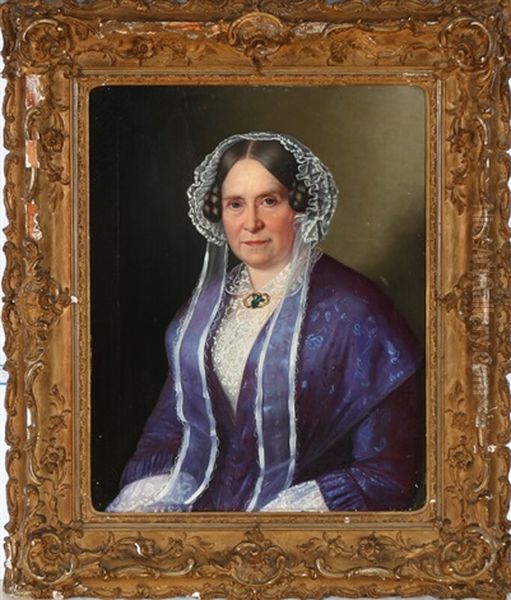 Portrait Of A Lady In A Blue Dress - view 1