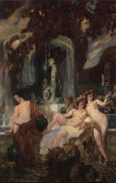 Jeunes Femmes A La Vasque, Allegorie De L'automne - view 1
