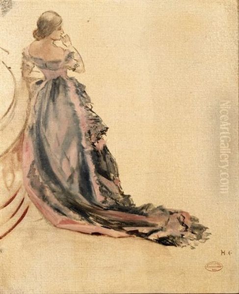 Etude De Femme En Robe Du Soir - view 1