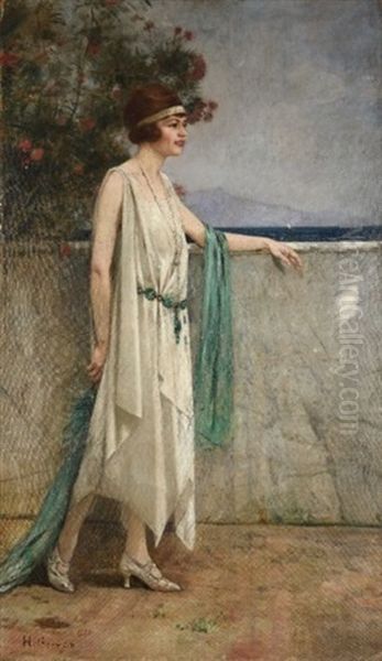 Femme Dans Un Jardin Mediterraneen - view 1