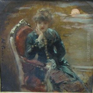 A Lady Seated In A Chair by Henri Gervex