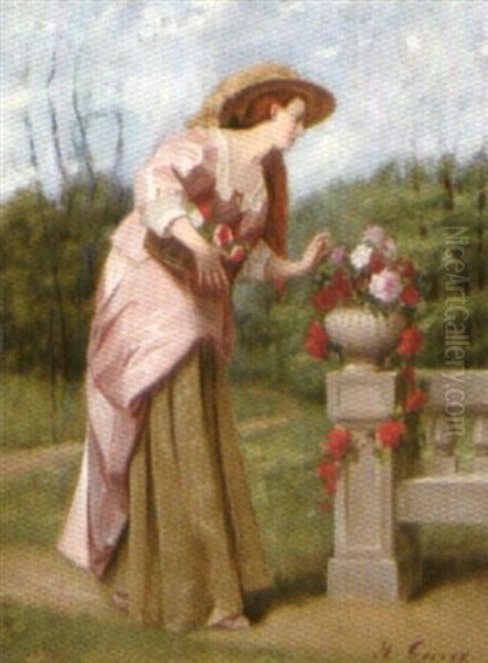 Vrouw Met Bloemenkorf - view 1