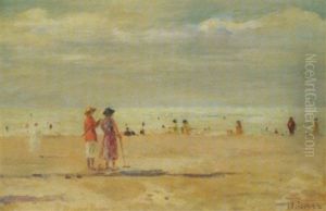 Le Bord De La Plage A Trouville Le Bord De La Plage A Trouville